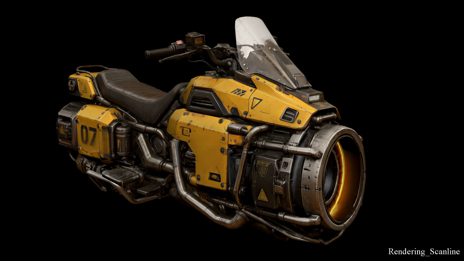 Futuristic Motorcycle Low-Poly 3D Model 3D Model