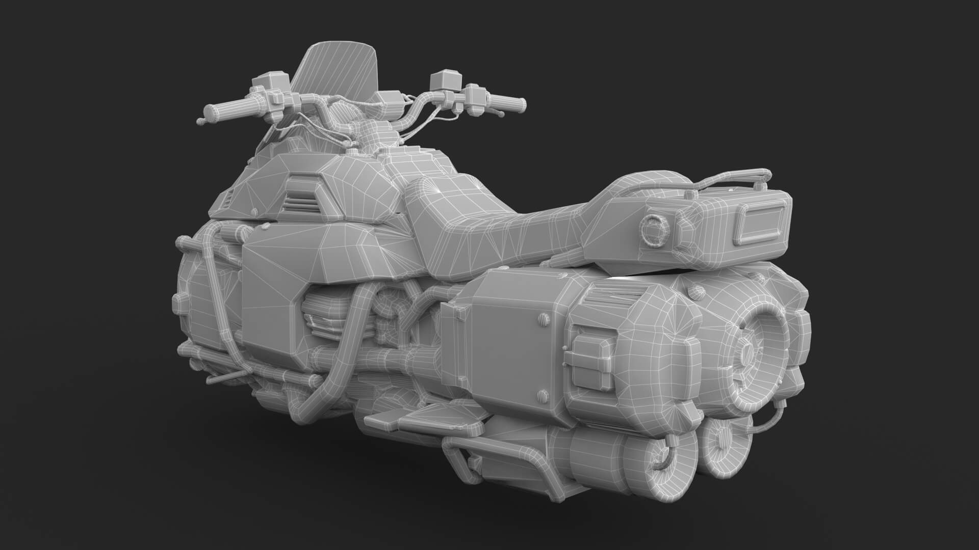 Futuristic Motorcycle Low-Poly 3D Model 3D Model