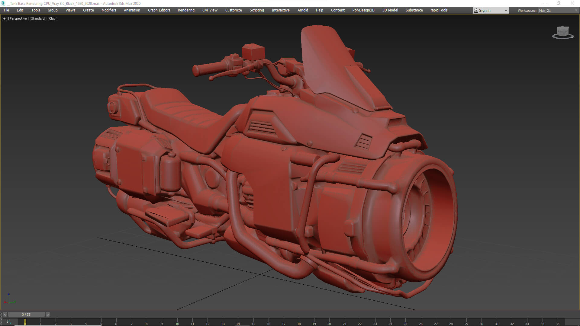 Futuristic Motorcycle Low-Poly 3D Model 3D Model