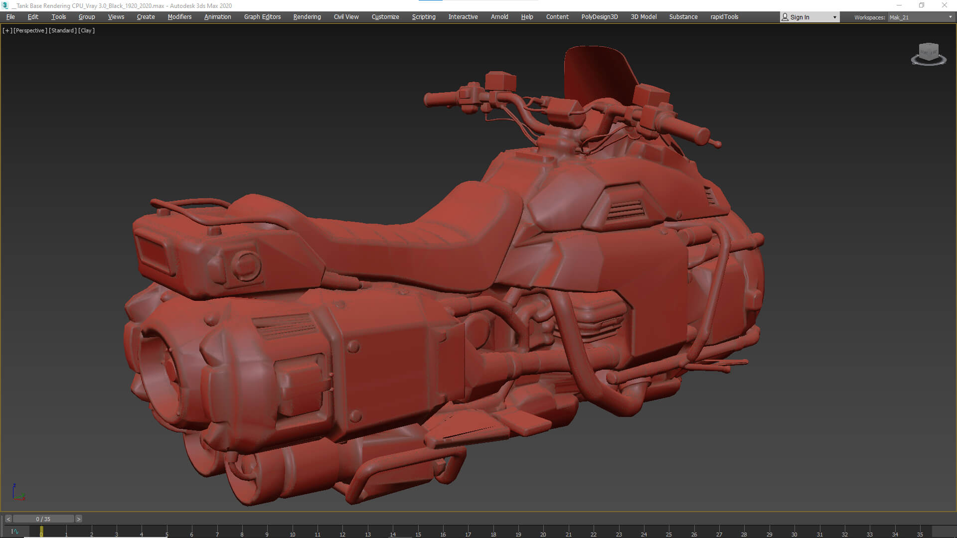 Futuristic Motorcycle Low-Poly 3D Model 3D Model