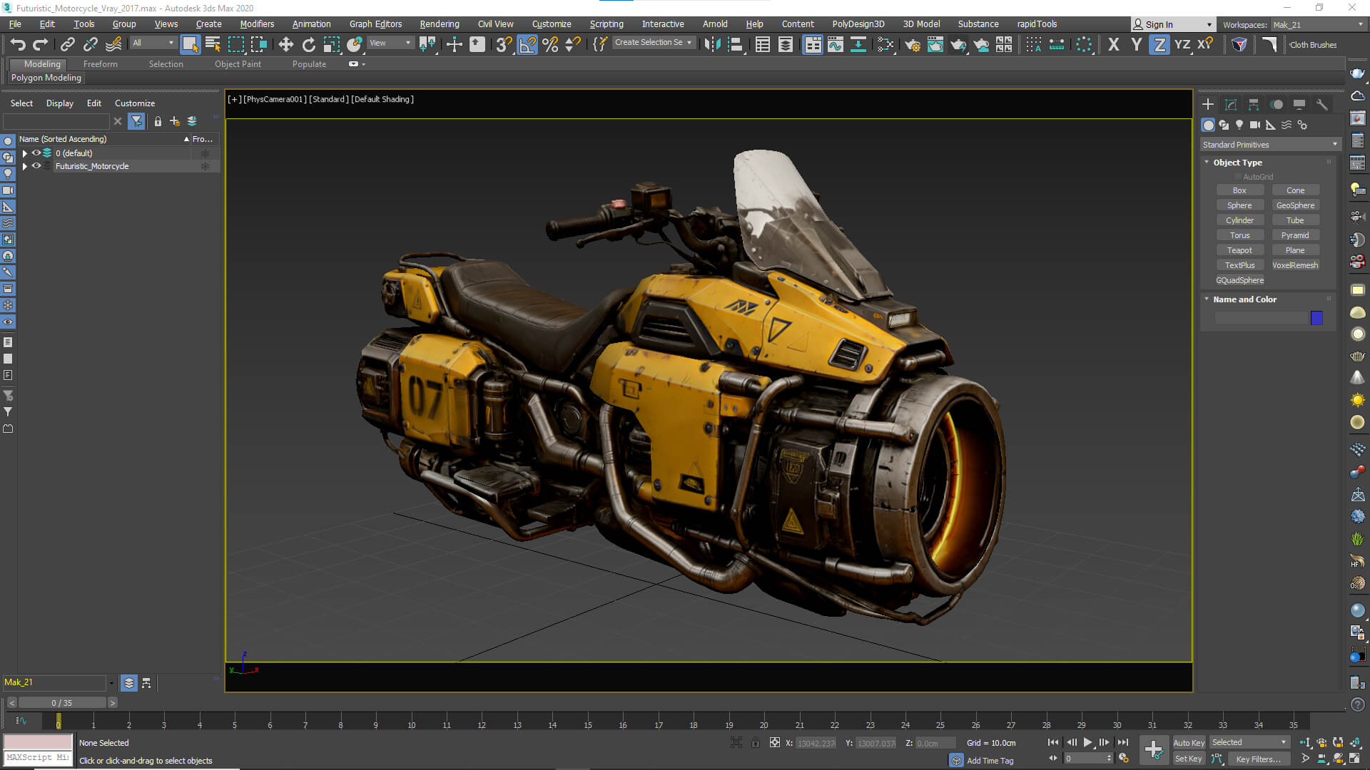 Futuristic Motorcycle Low-Poly 3D Model 3D Model