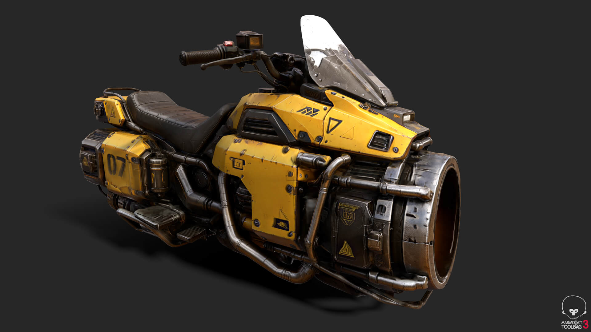 Futuristic Motorcycle Low-Poly 3D Model 3D Model