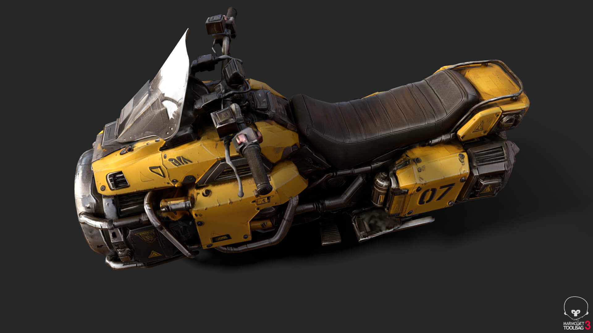 Futuristic Motorcycle Low-Poly 3D Model 3D Model