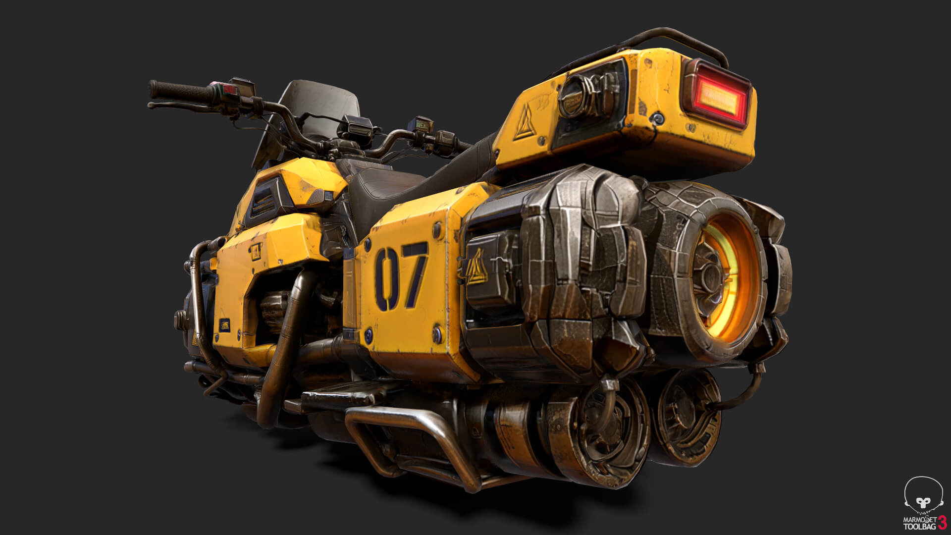 Futuristic Motorcycle Low-Poly 3D Model 3D Model