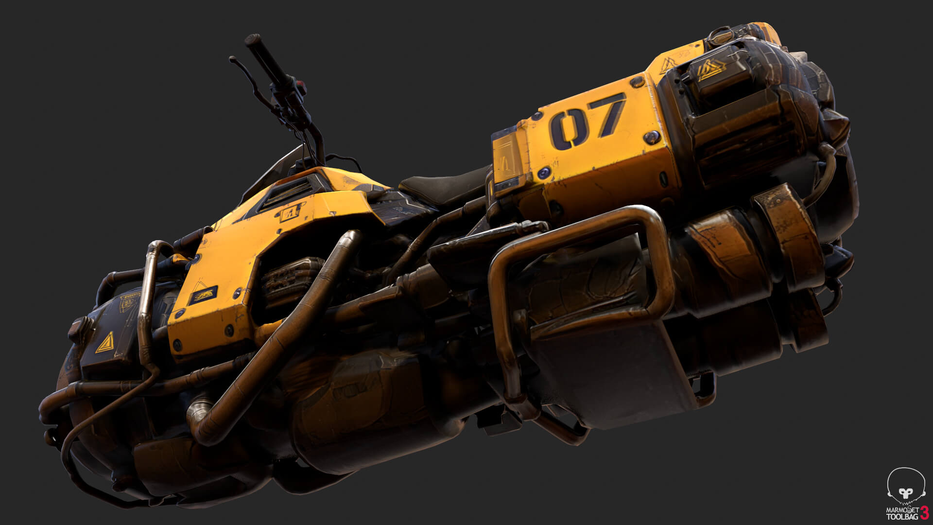 Futuristic Motorcycle Low-Poly 3D Model 3D Model