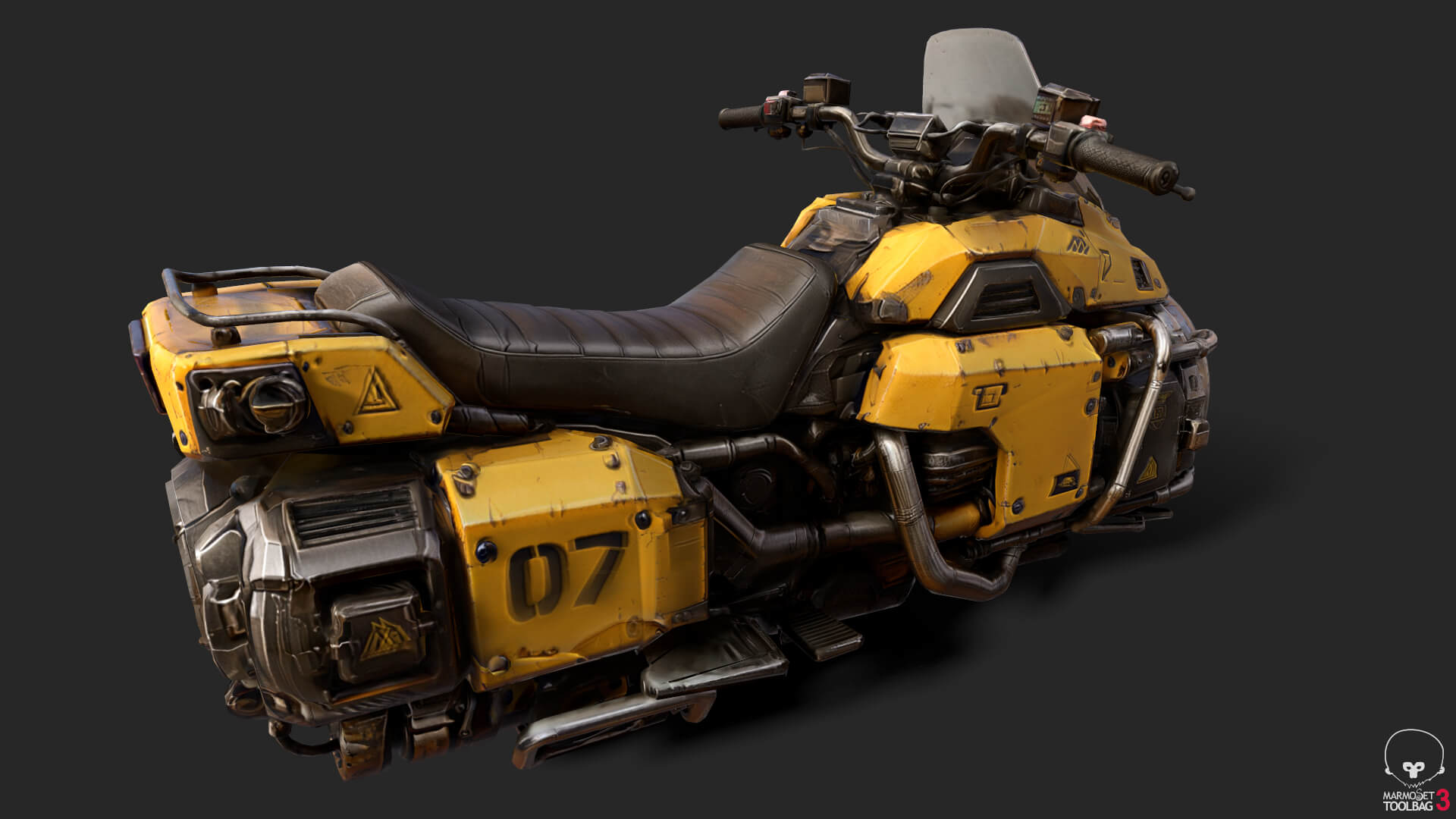Futuristic Motorcycle Low-Poly 3D Model 3D Model