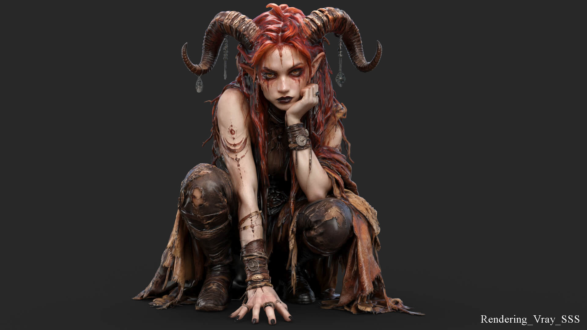 Girl Fantasy Demon High-Detail 3D Model 3D Model