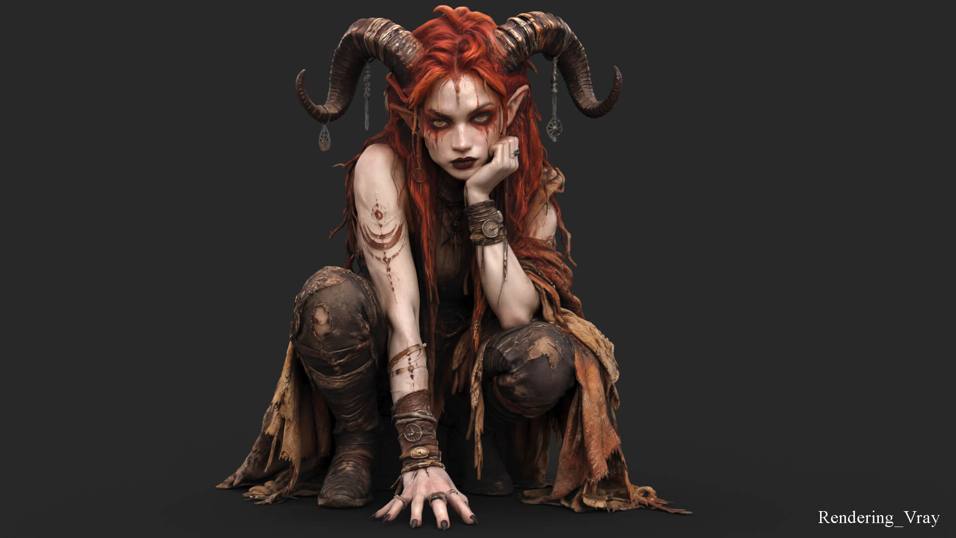 Girl Fantasy Demon High-Detail 3D Model 3D Model