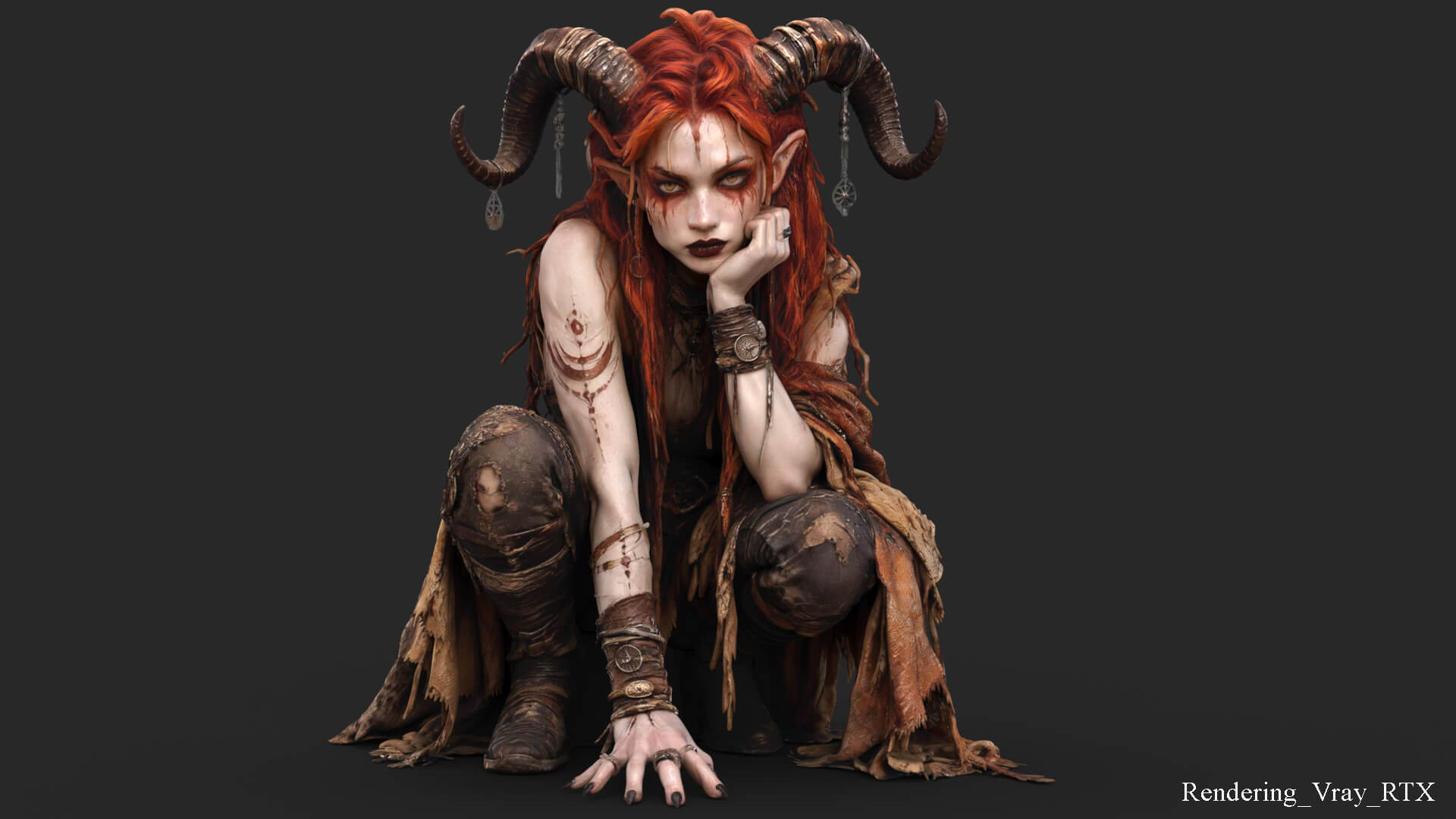 Girl Fantasy Demon High-Detail 3D Model 3D Model