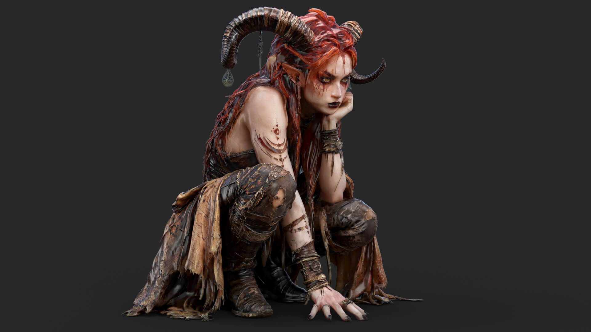 Girl Fantasy Demon High-Detail 3D Model 3D Model