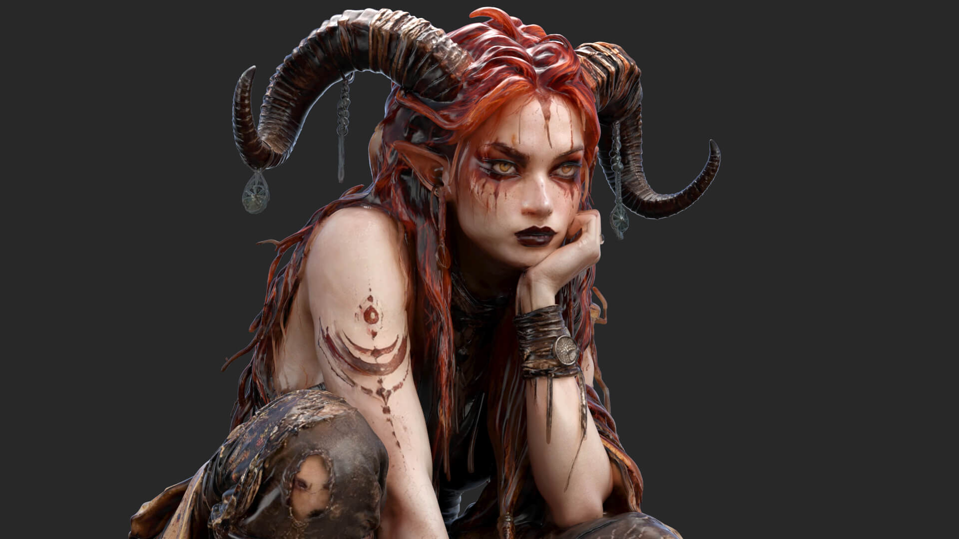 Girl Fantasy Demon High-Detail 3D Model 3D Model