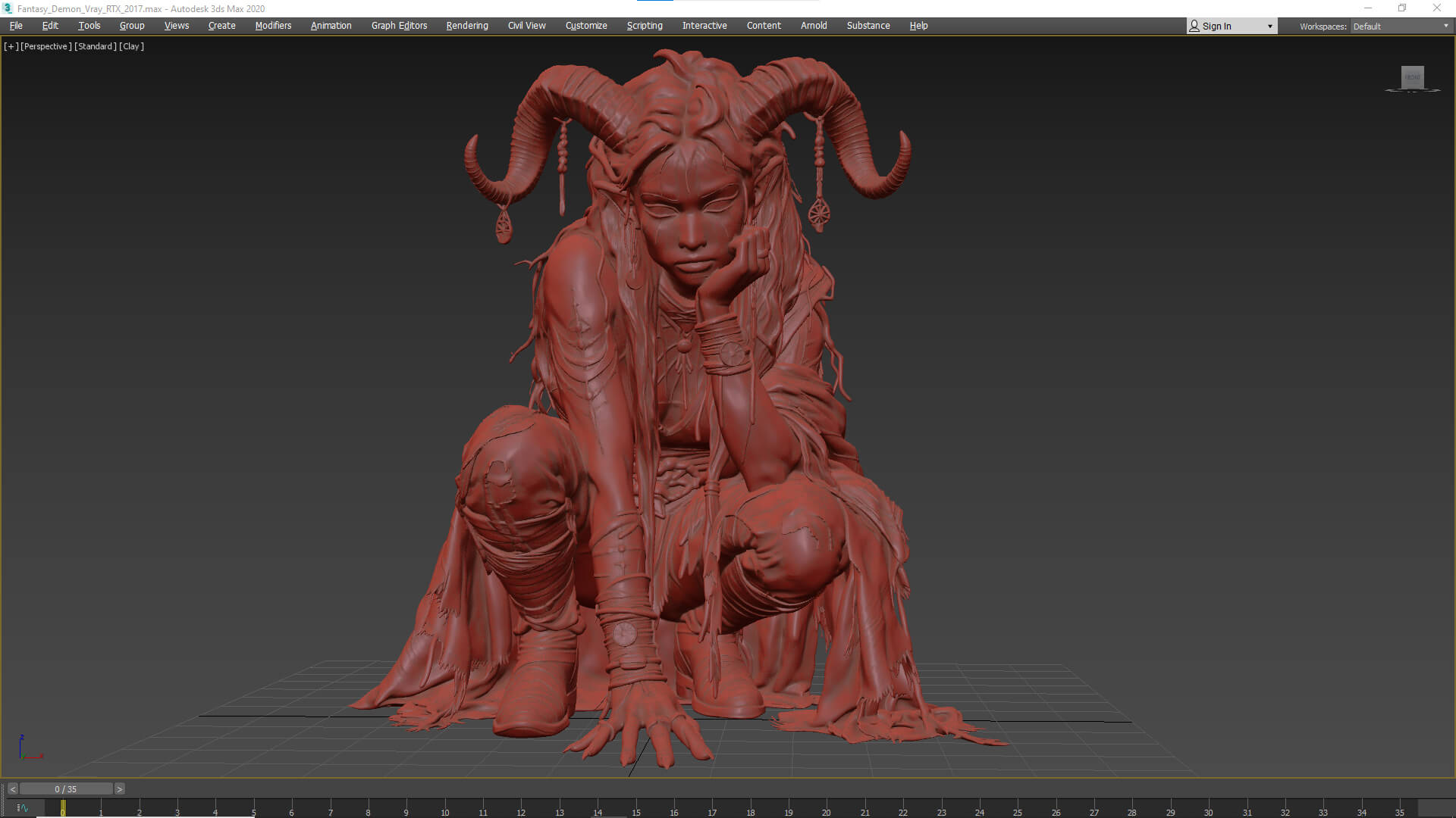 Girl Fantasy Demon High-Detail 3D Model 3D Model