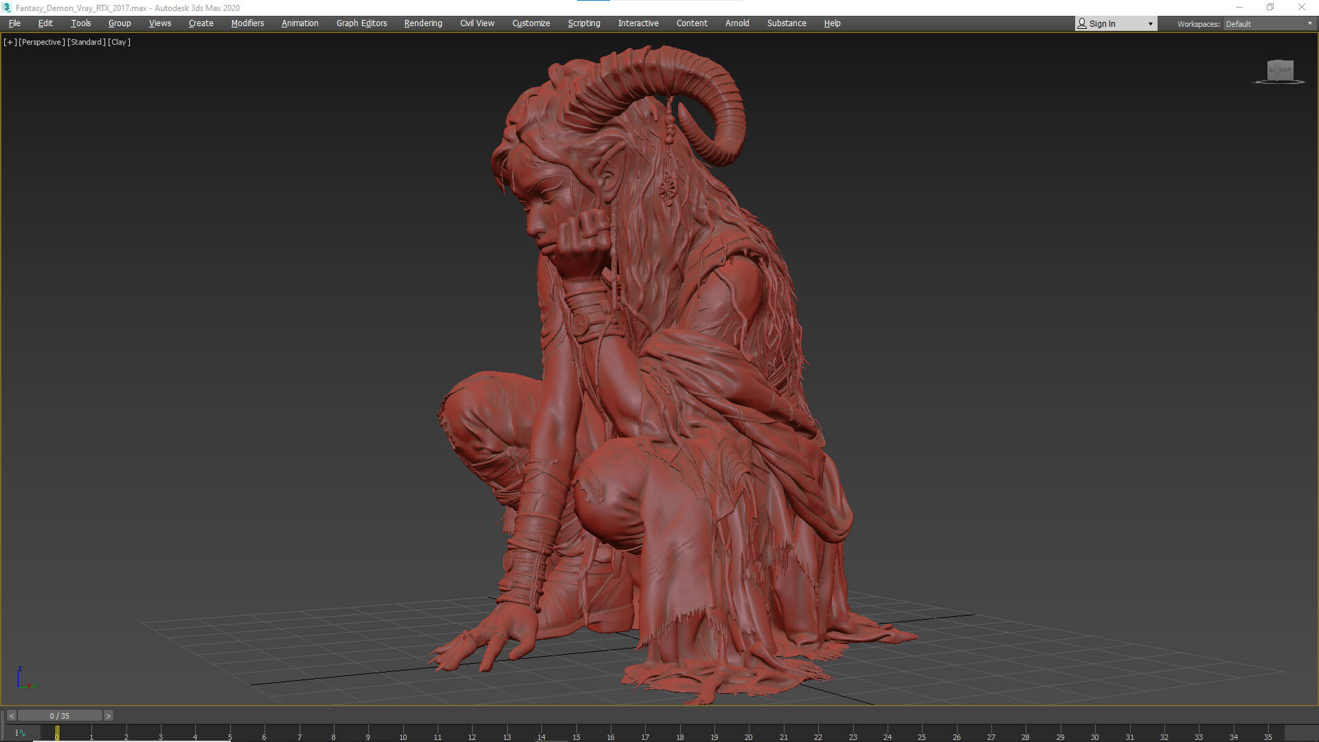 Girl Fantasy Demon High-Detail 3D Model 3D Model