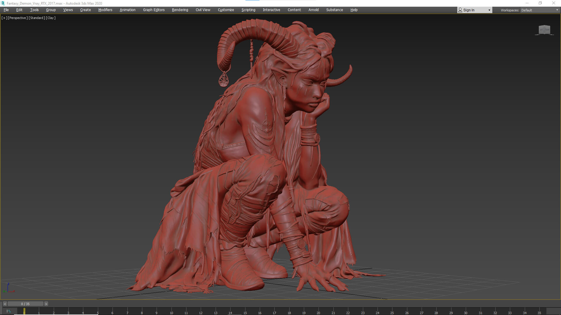 Girl Fantasy Demon High-Detail 3D Model 3D Model