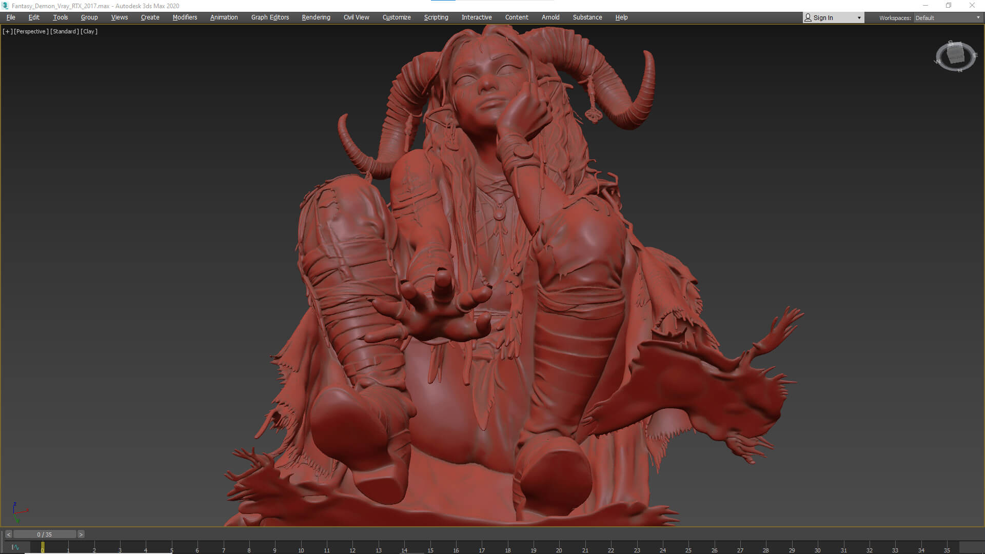 Girl Fantasy Demon High-Detail 3D Model 3D Model