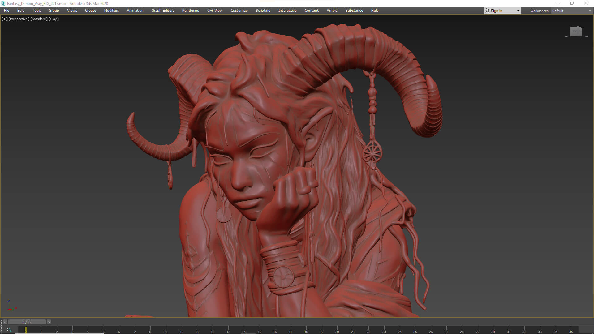 Girl Fantasy Demon High-Detail 3D Model 3D Model