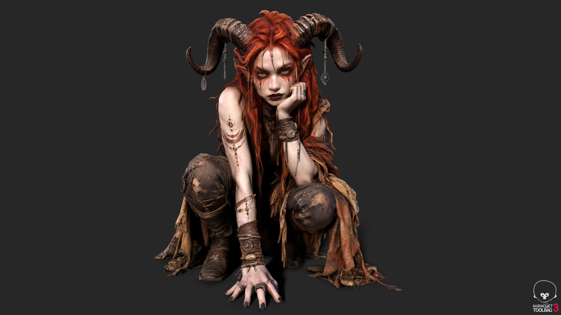 Girl Fantasy Demon High-Detail 3D Model 3D Model