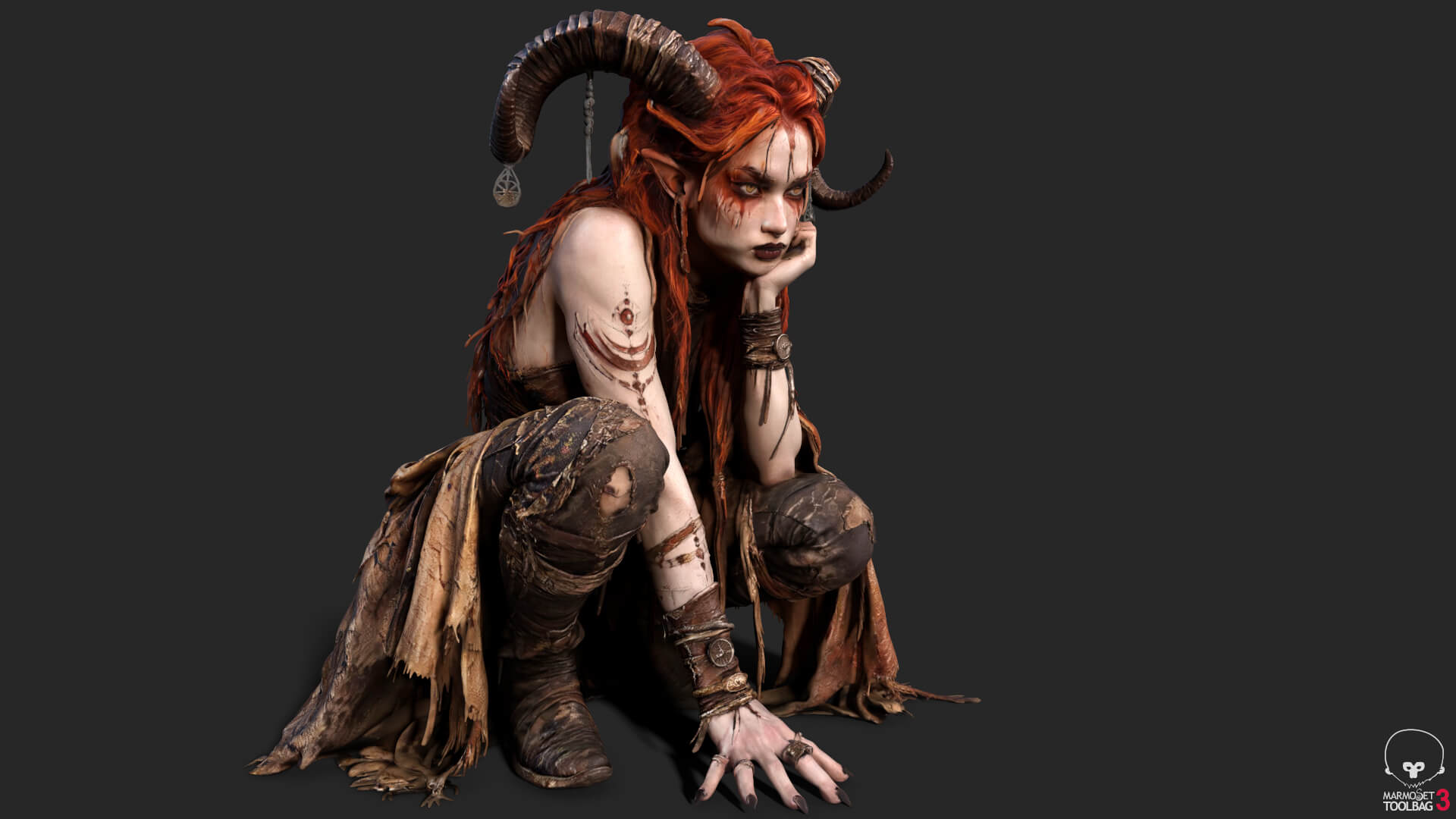 Girl Fantasy Demon High-Detail 3D Model 3D Model