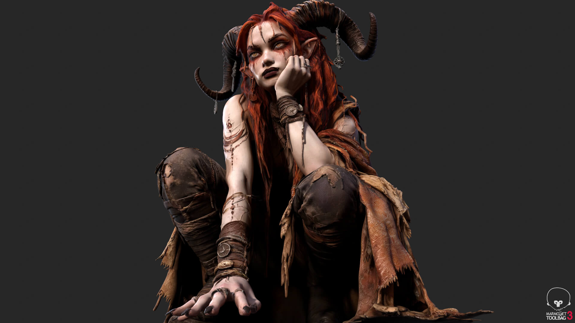 Girl Fantasy Demon High-Detail 3D Model 3D Model
