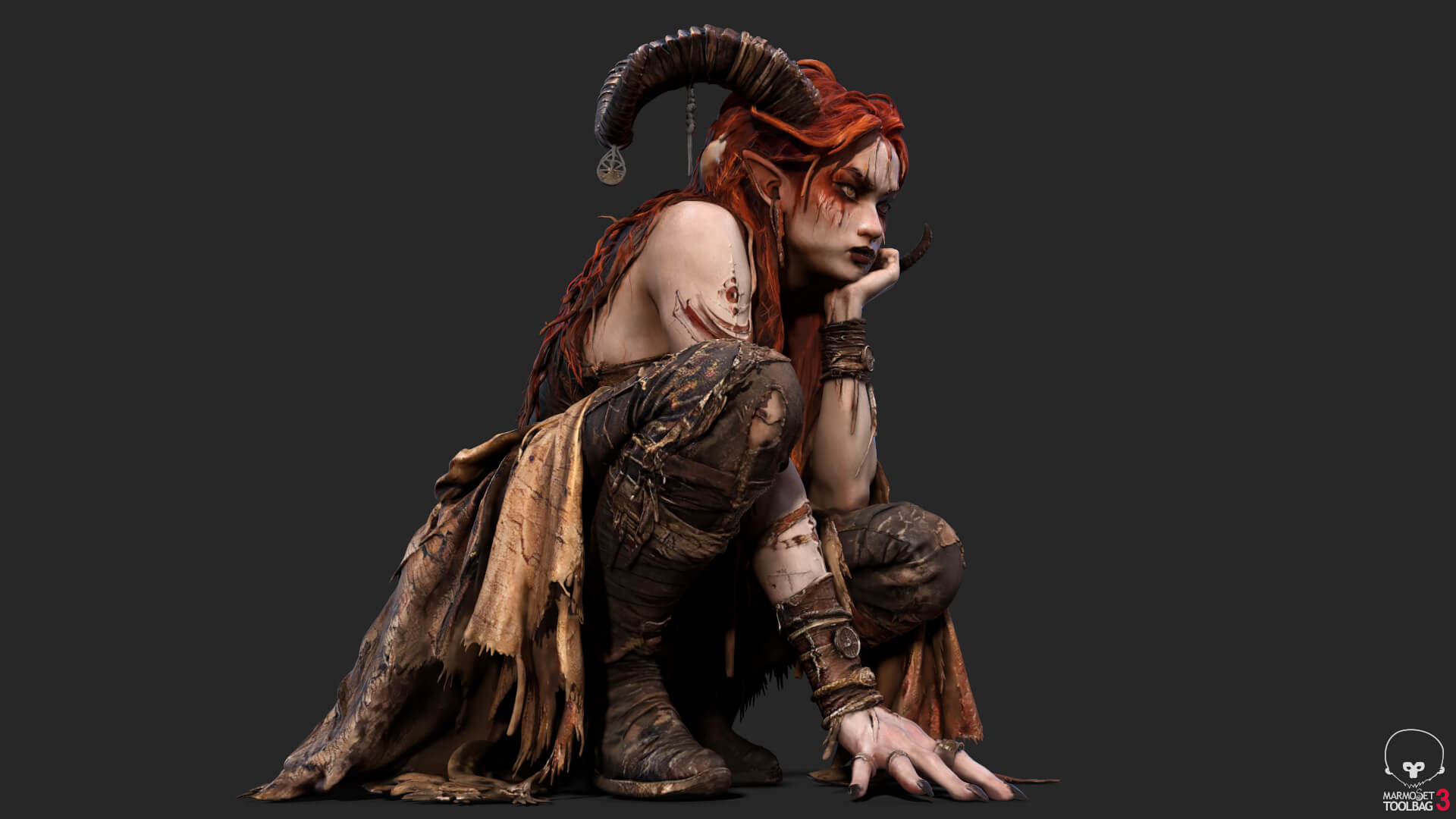 Girl Fantasy Demon High-Detail 3D Model 3D Model