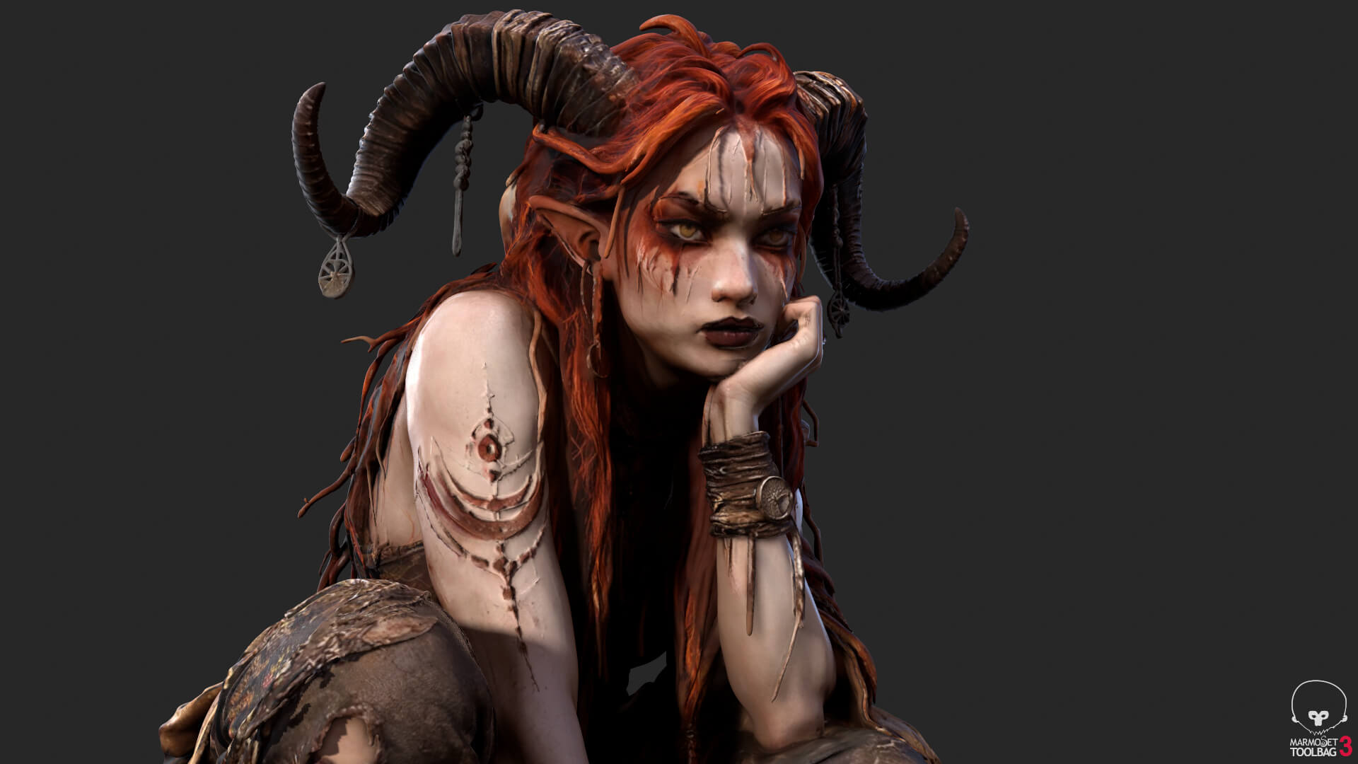 Girl Fantasy Demon High-Detail 3D Model 3D Model