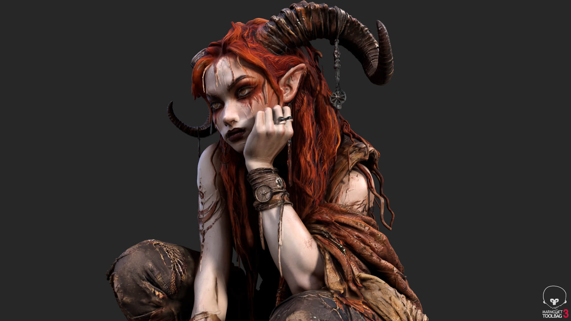 Girl Fantasy Demon High-Detail 3D Model 3D Model