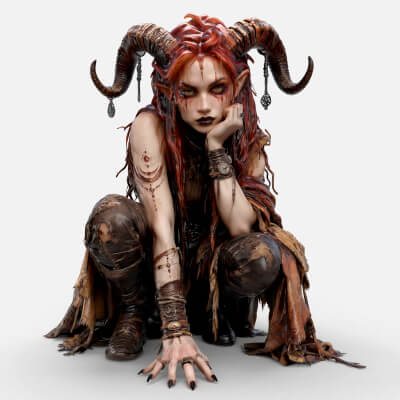 Girl Fantasy Demon High-Detail 3D Model