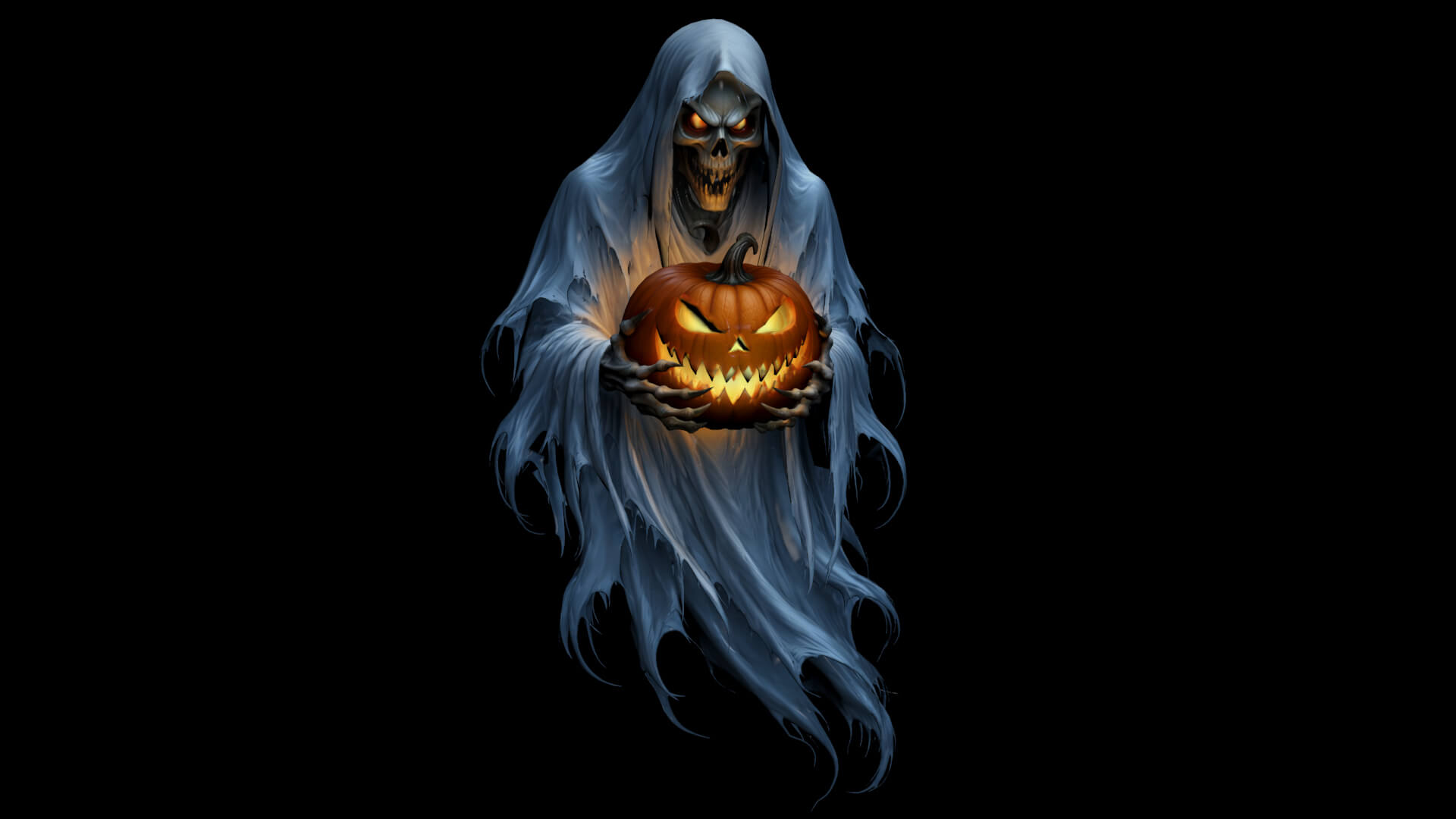 Halloween Pumpkin Ghost Low-Poly 3D Model 3D Model
