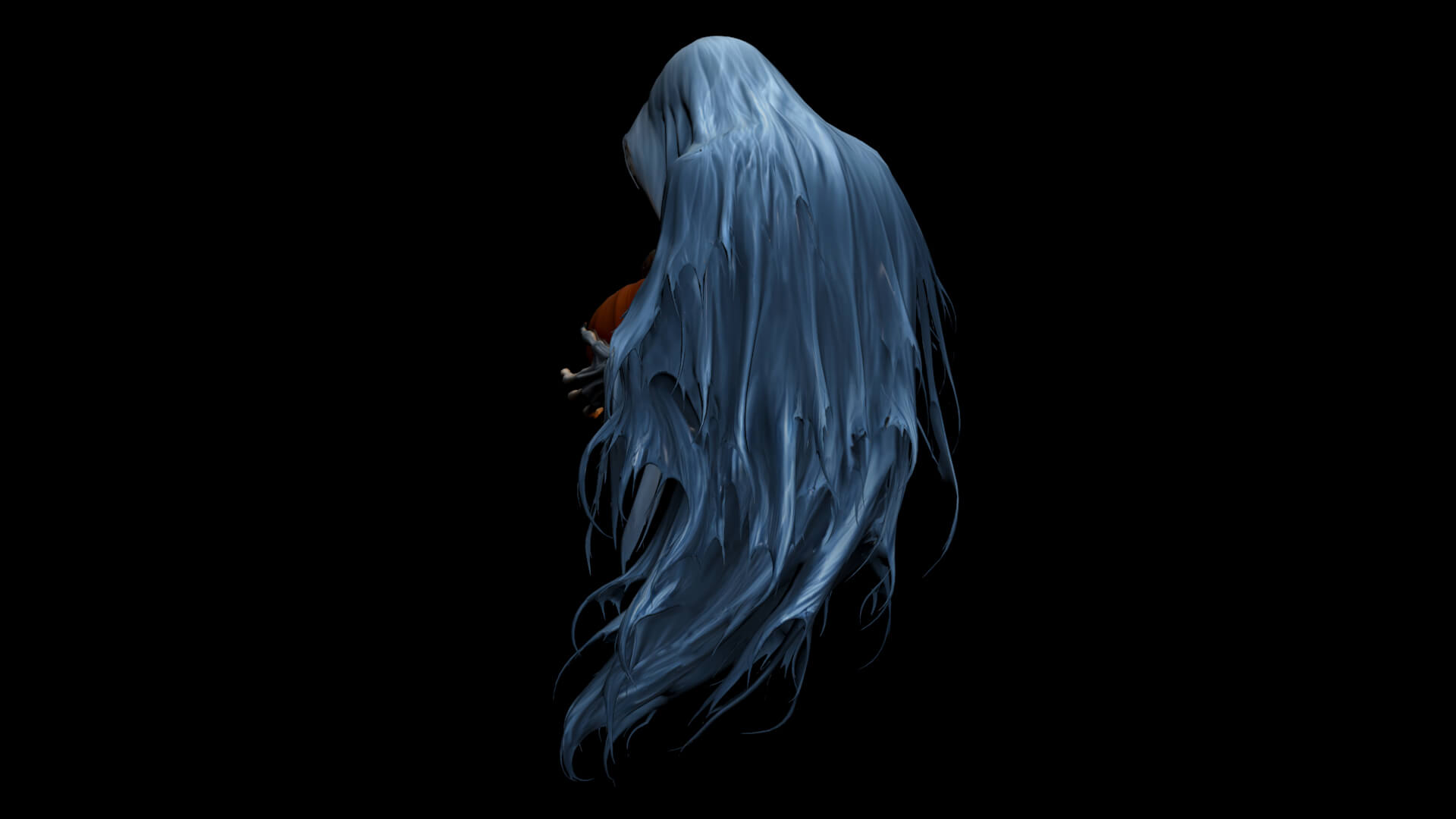 Halloween Pumpkin Ghost Low-Poly 3D Model 3D Model