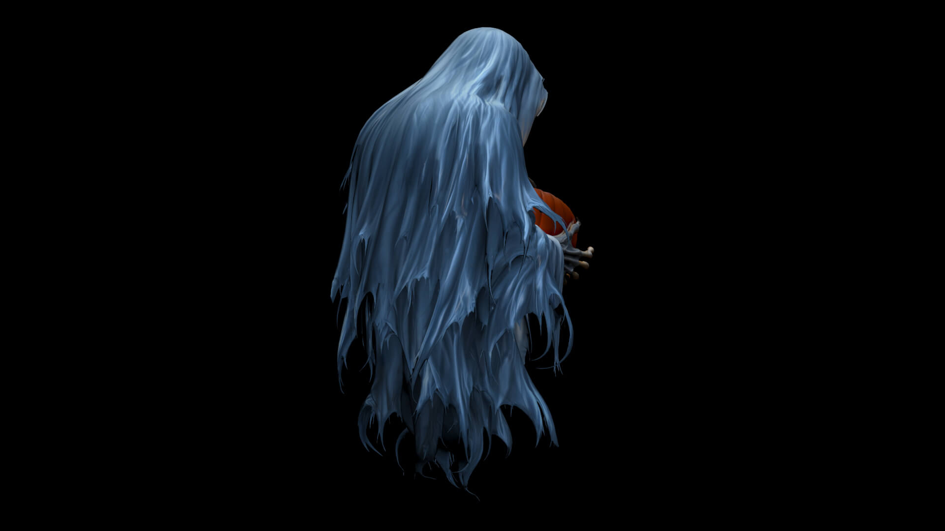 Halloween Pumpkin Ghost Low-Poly 3D Model 3D Model
