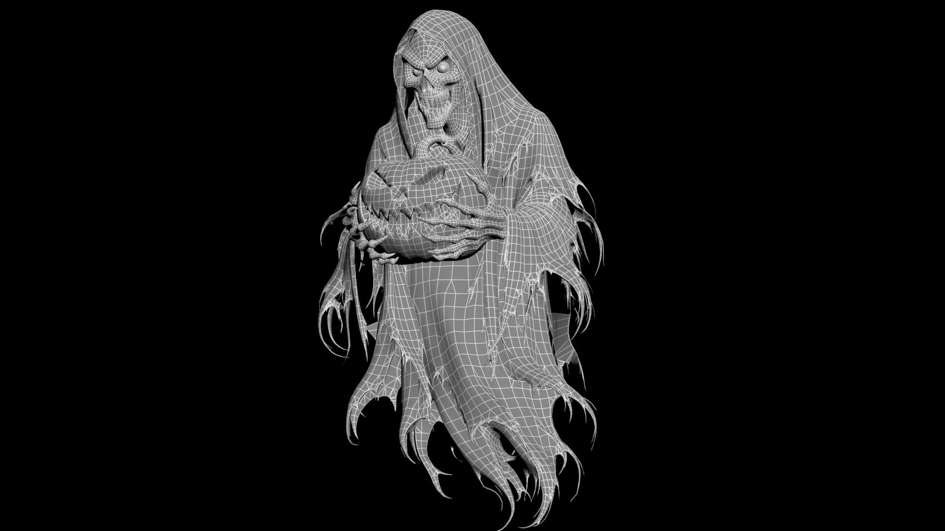 Halloween Pumpkin Ghost Low-Poly 3D Model 3D Model