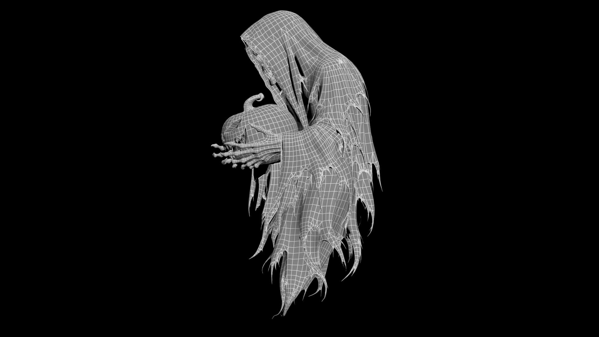 Halloween Pumpkin Ghost Low-Poly 3D Model 3D Model