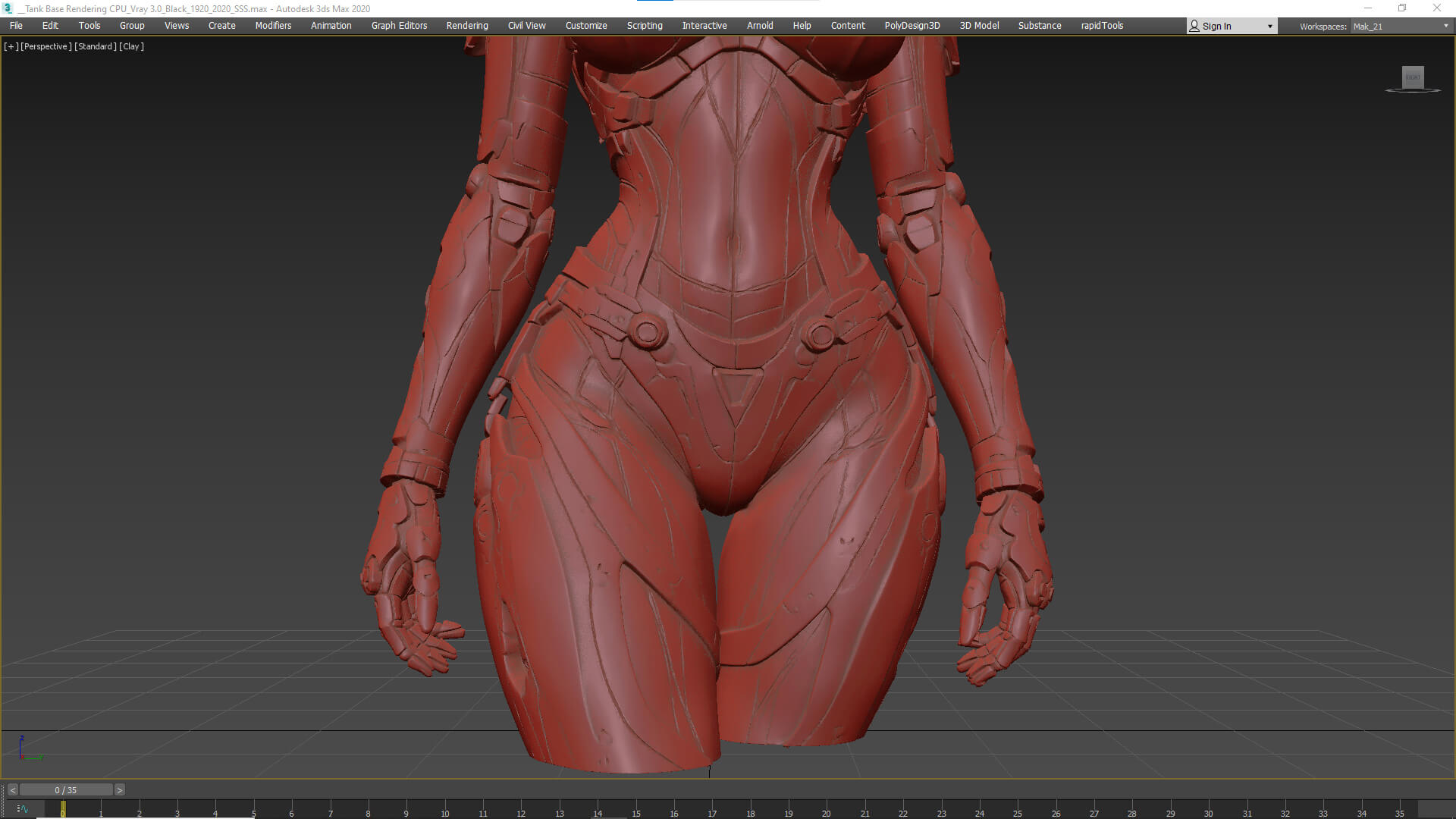 Pink Cyborg Female High-Detail 3D Model 3D Model