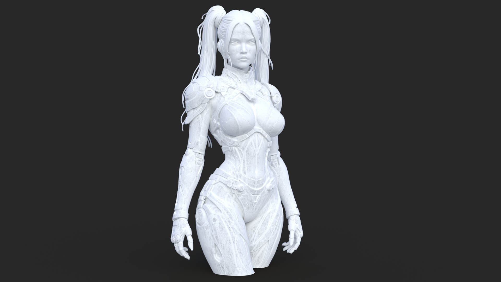Pink Cyborg Female High-Detail 3D Model 3D Model
