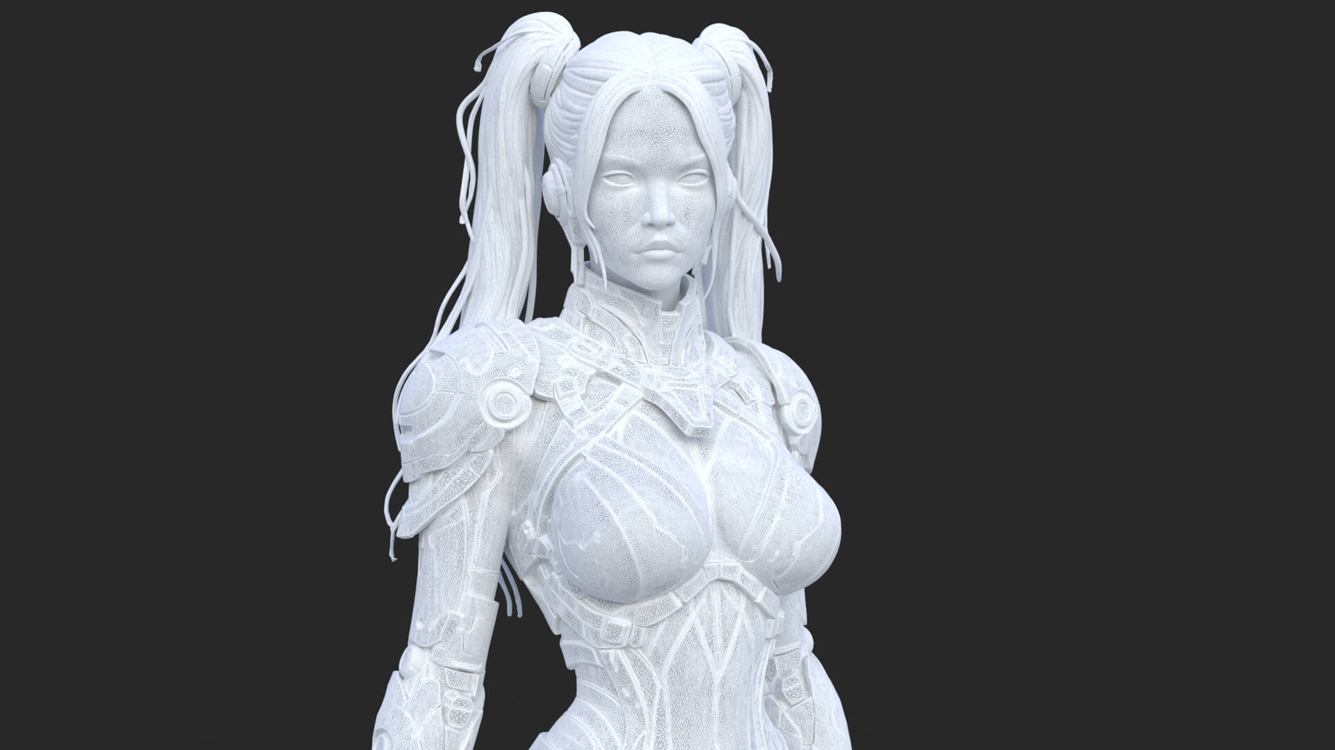 Pink Cyborg Female High-Detail 3D Model 3D Model