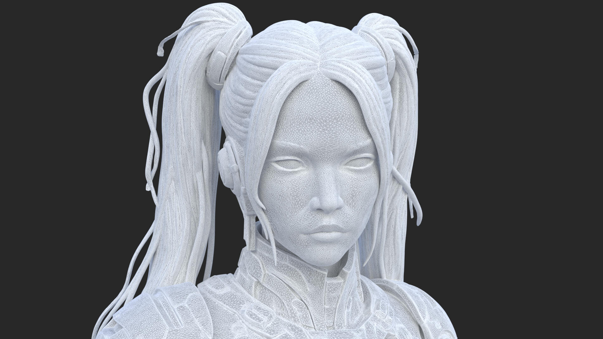 Pink Cyborg Female High-Detail 3D Model 3D Model