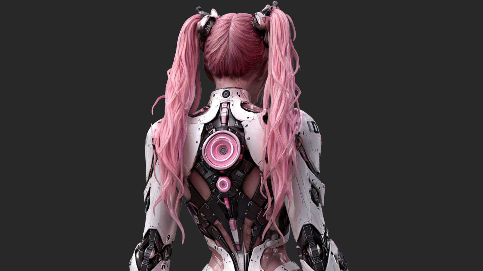 Pink Cyborg Girl High-Detail 3D Model 3D Model
