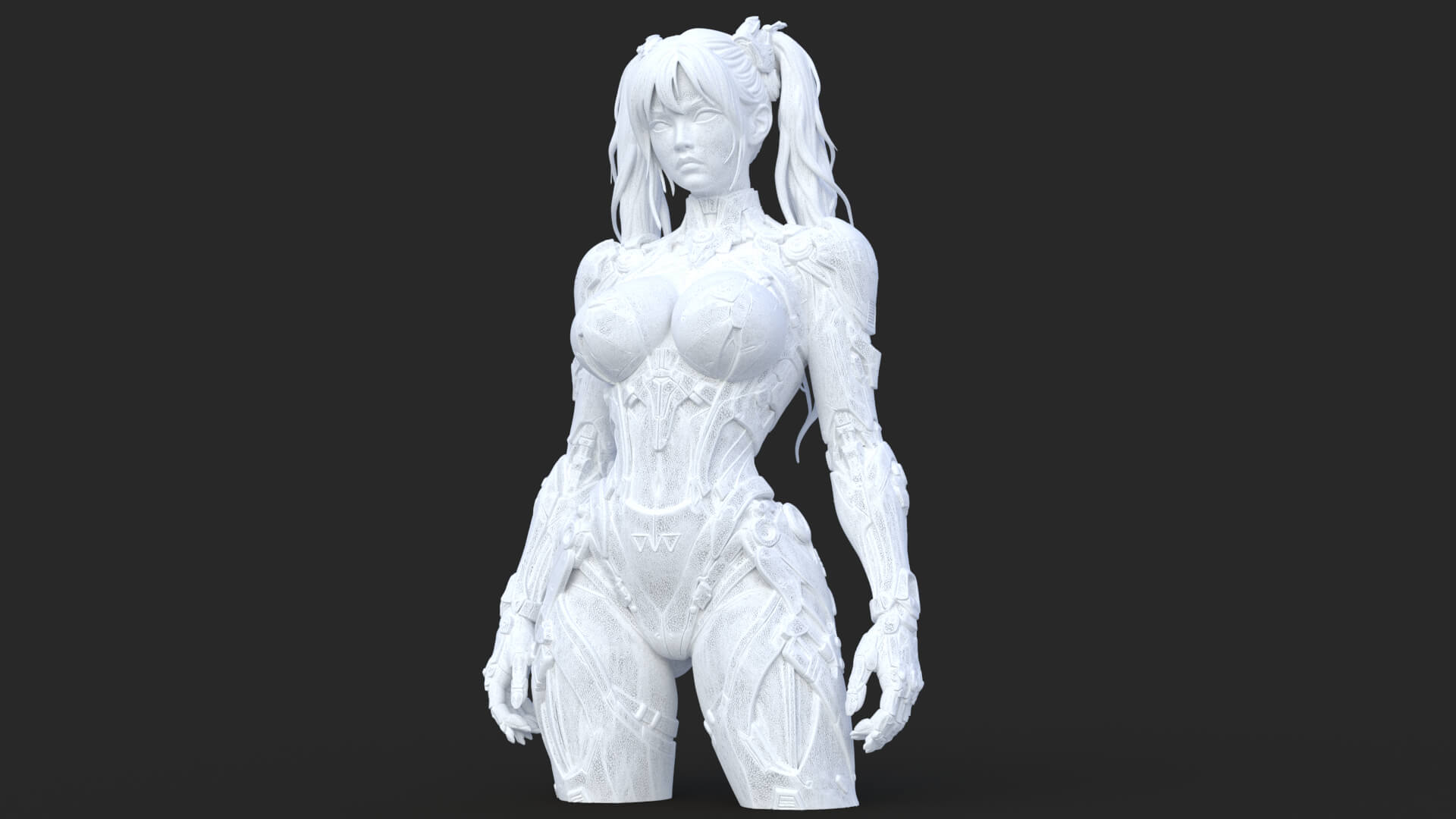 Pink Cyborg Girl High-Detail 3D Model 3D Model