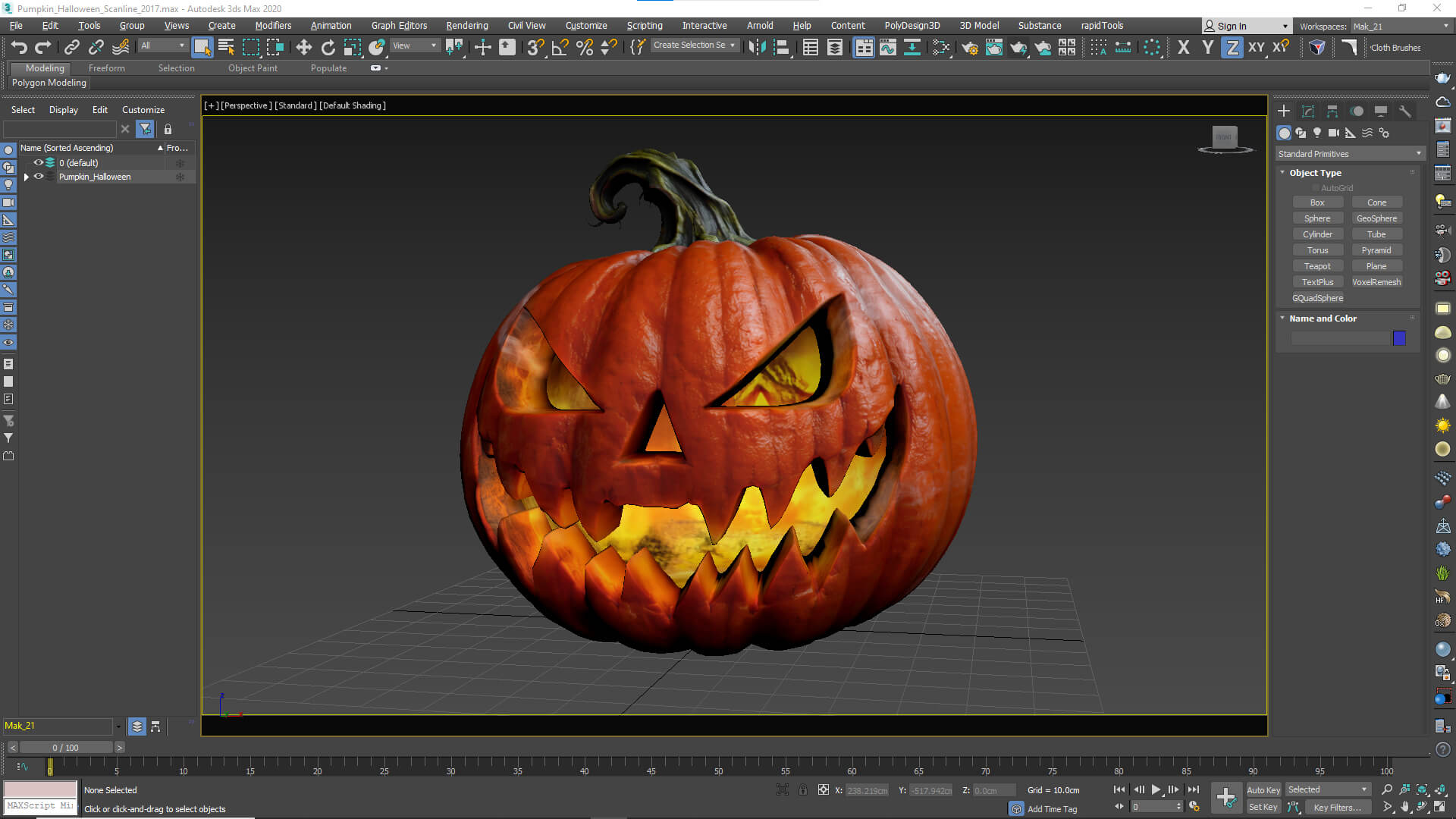 Pumpkin Halloween Low-Poly 3D Model 3D Model