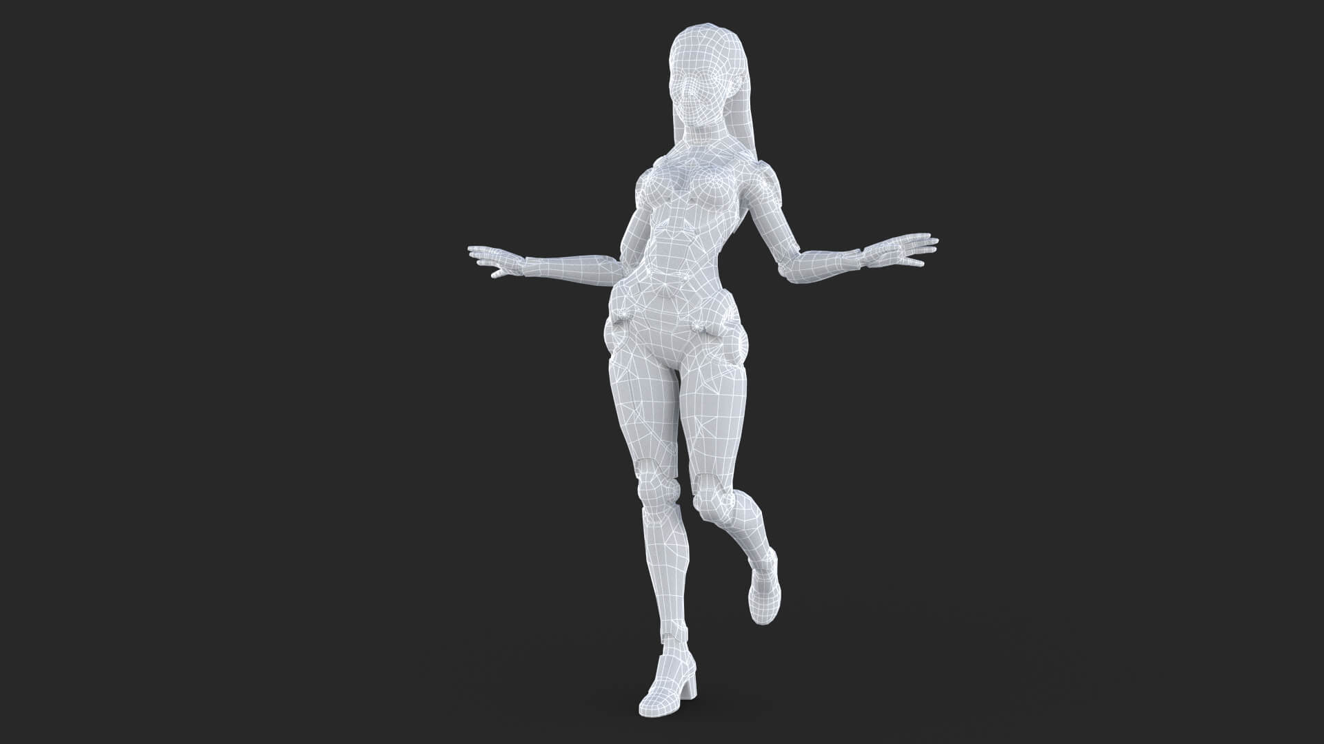 Sci-Fi Purple Armored Girl Low-Poly 3D Model 3D Model