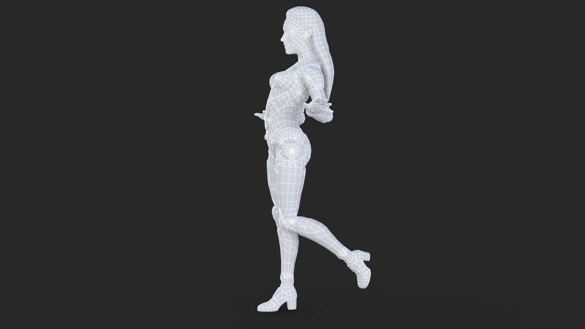 Sci-Fi Purple Armored Girl Low-Poly 3D Model 3D Model