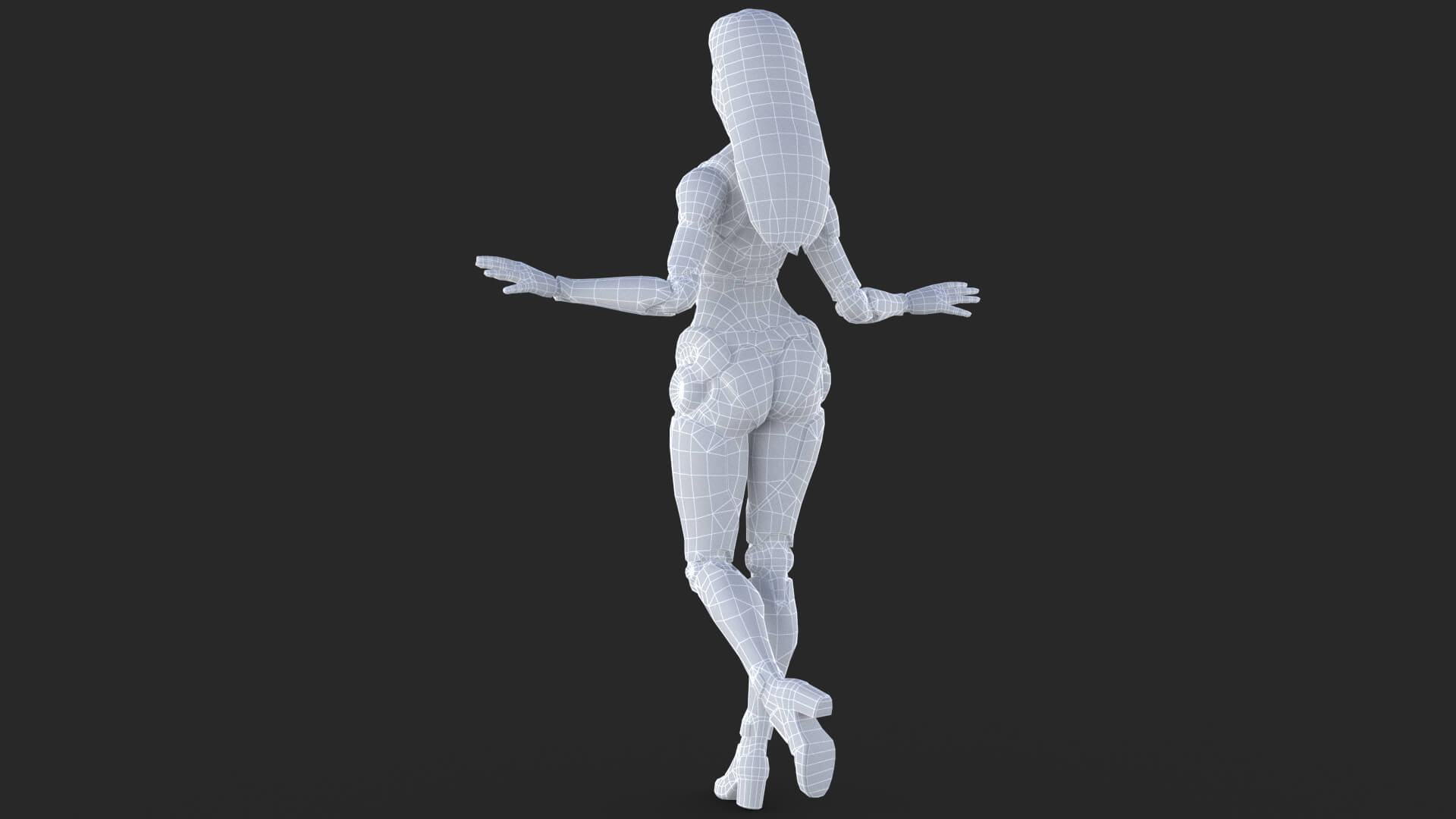 Sci-Fi Purple Armored Girl Low-Poly 3D Model 3D Model