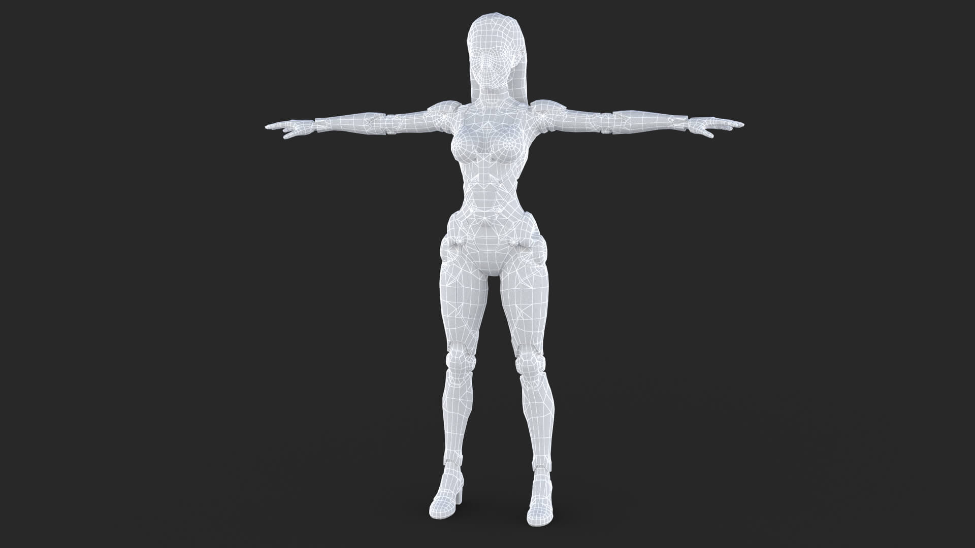Sci-Fi Purple Armored Girl Low-Poly 3D Model 3D Model