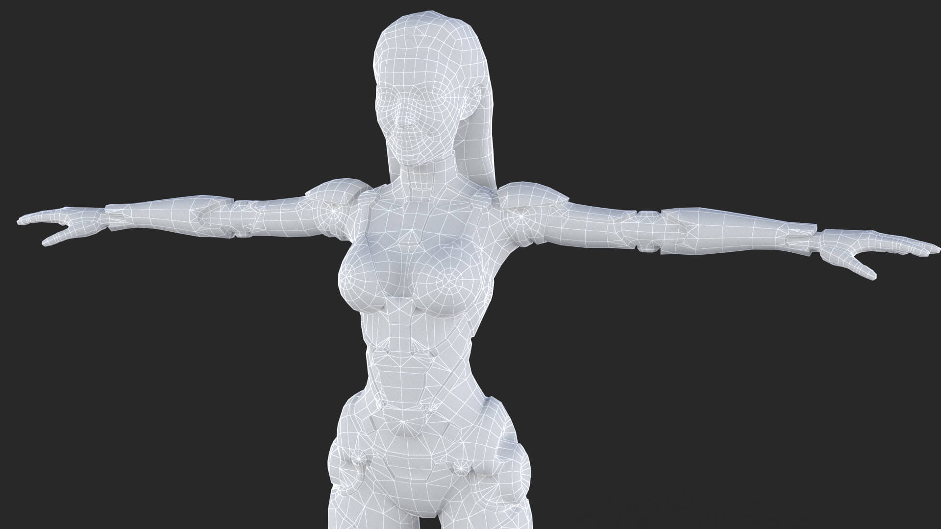 Sci-Fi Purple Armored Girl Low-Poly 3D Model 3D Model