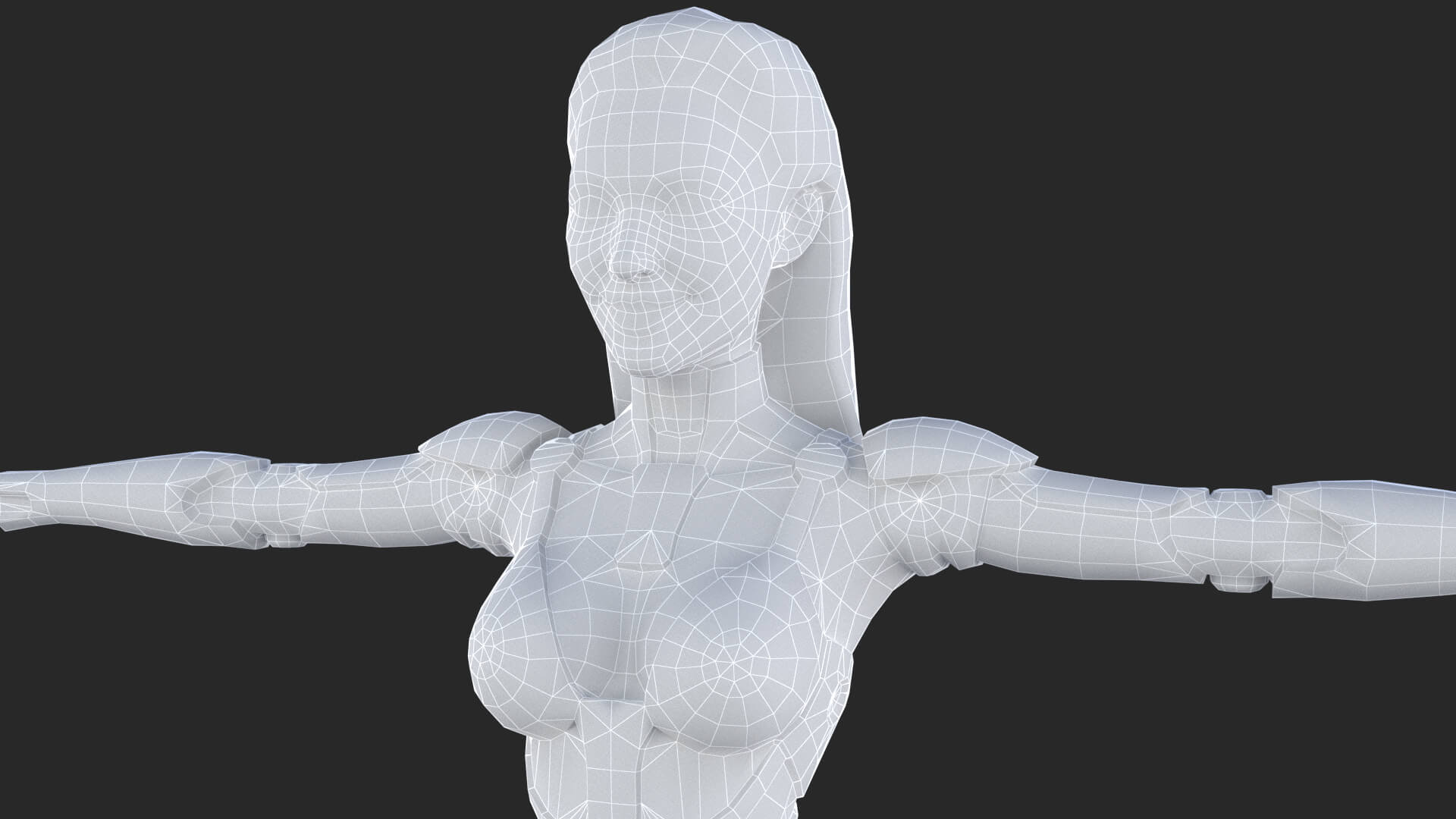 Sci-Fi Purple Armored Girl Low-Poly 3D Model 3D Model