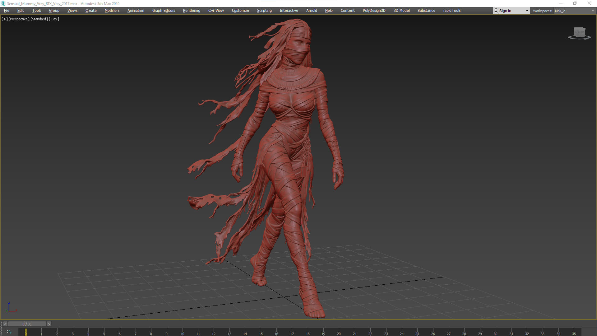 Sensual Mummy High-Detail 3D Model 3D Model