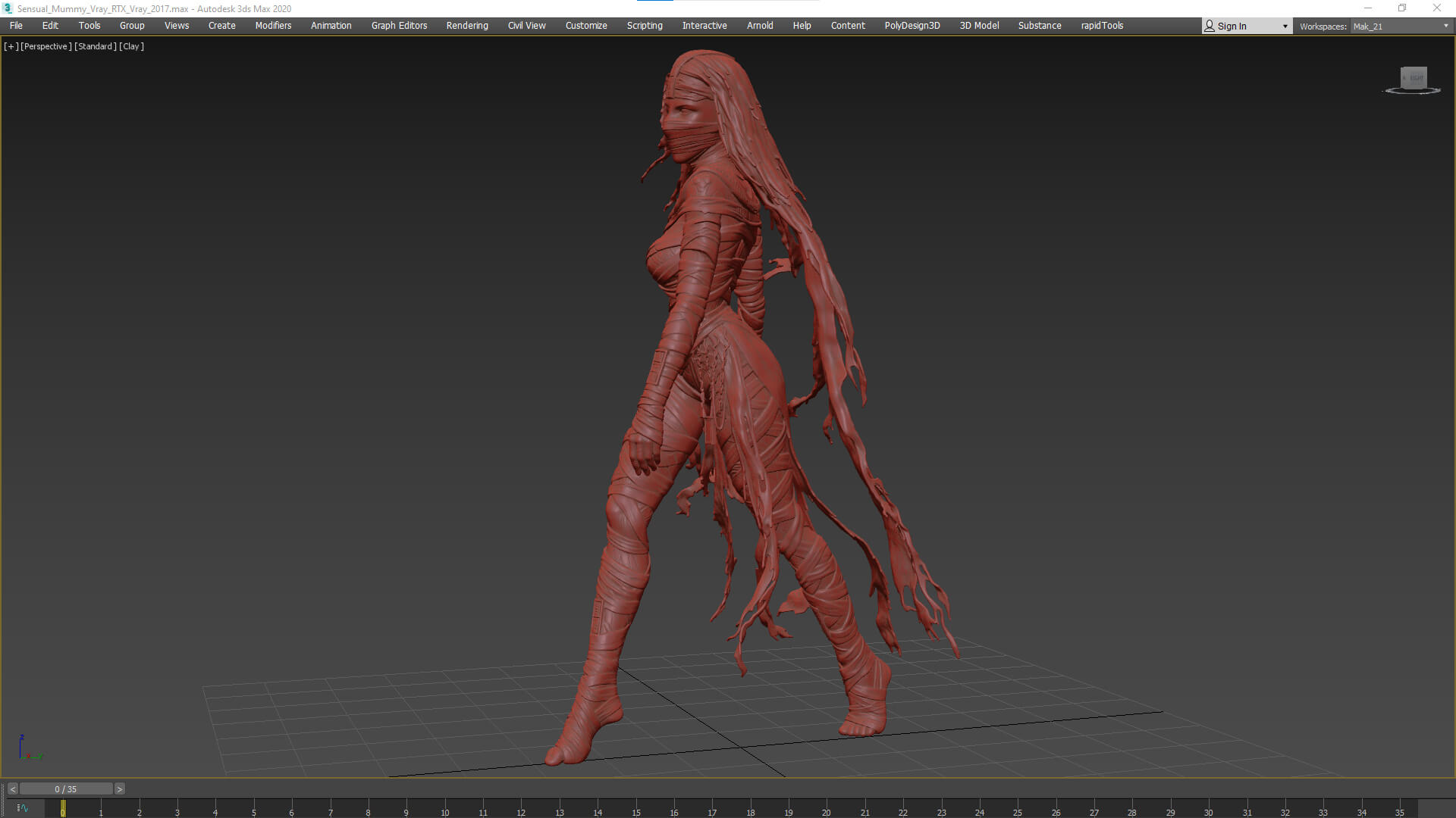Sensual Mummy High-Detail 3D Model 3D Model
