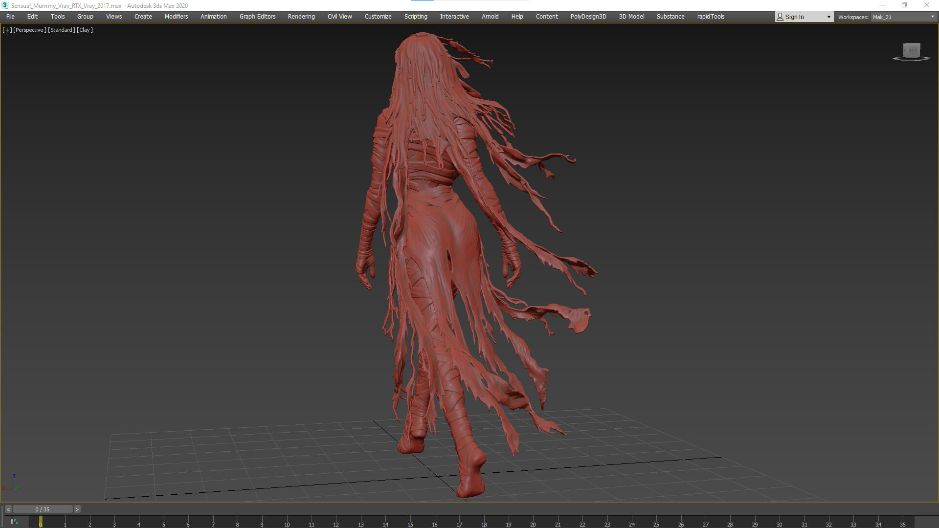 Sensual Mummy High-Detail 3D Model 3D Model
