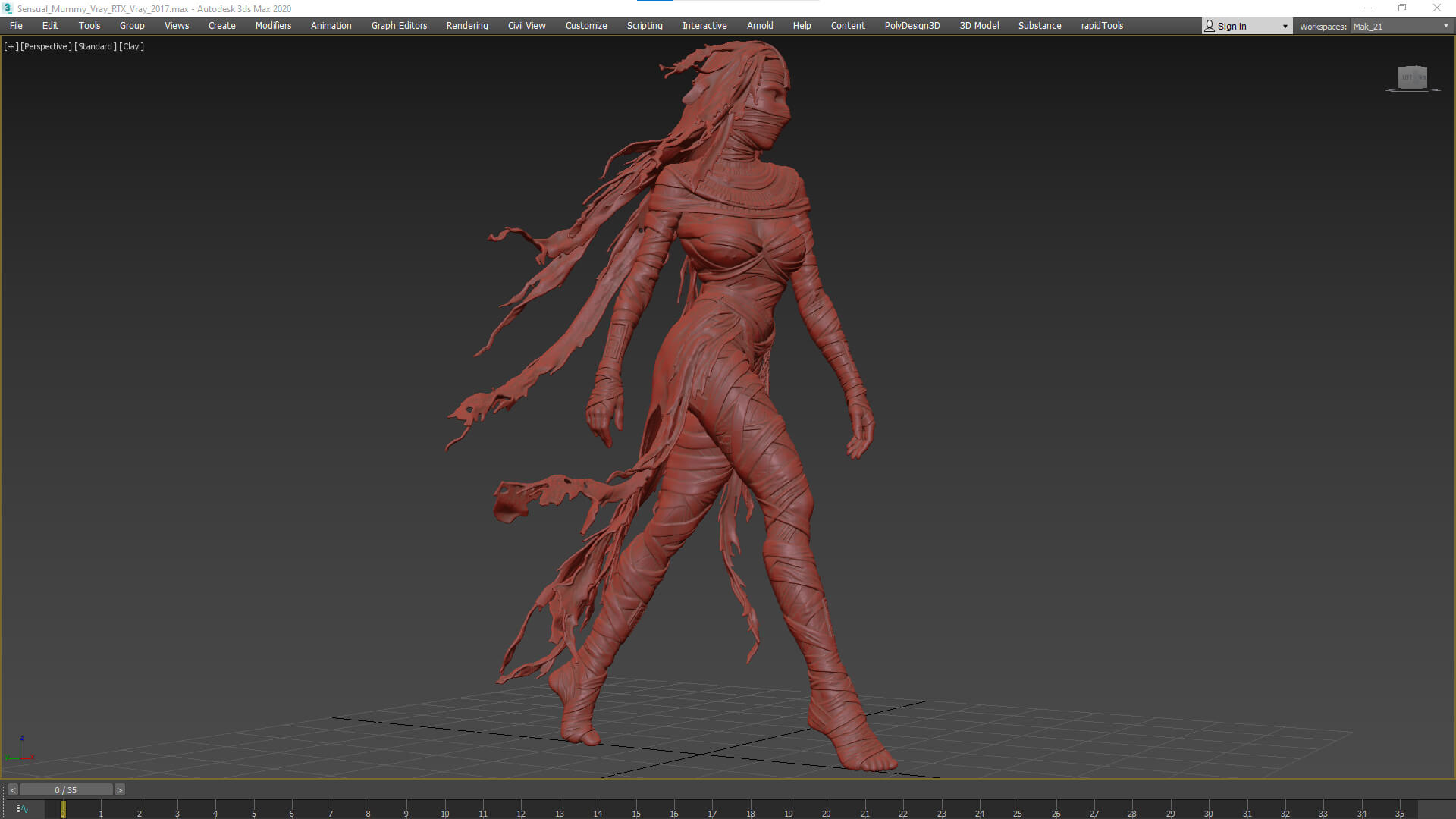 Sensual Mummy High-Detail 3D Model 3D Model