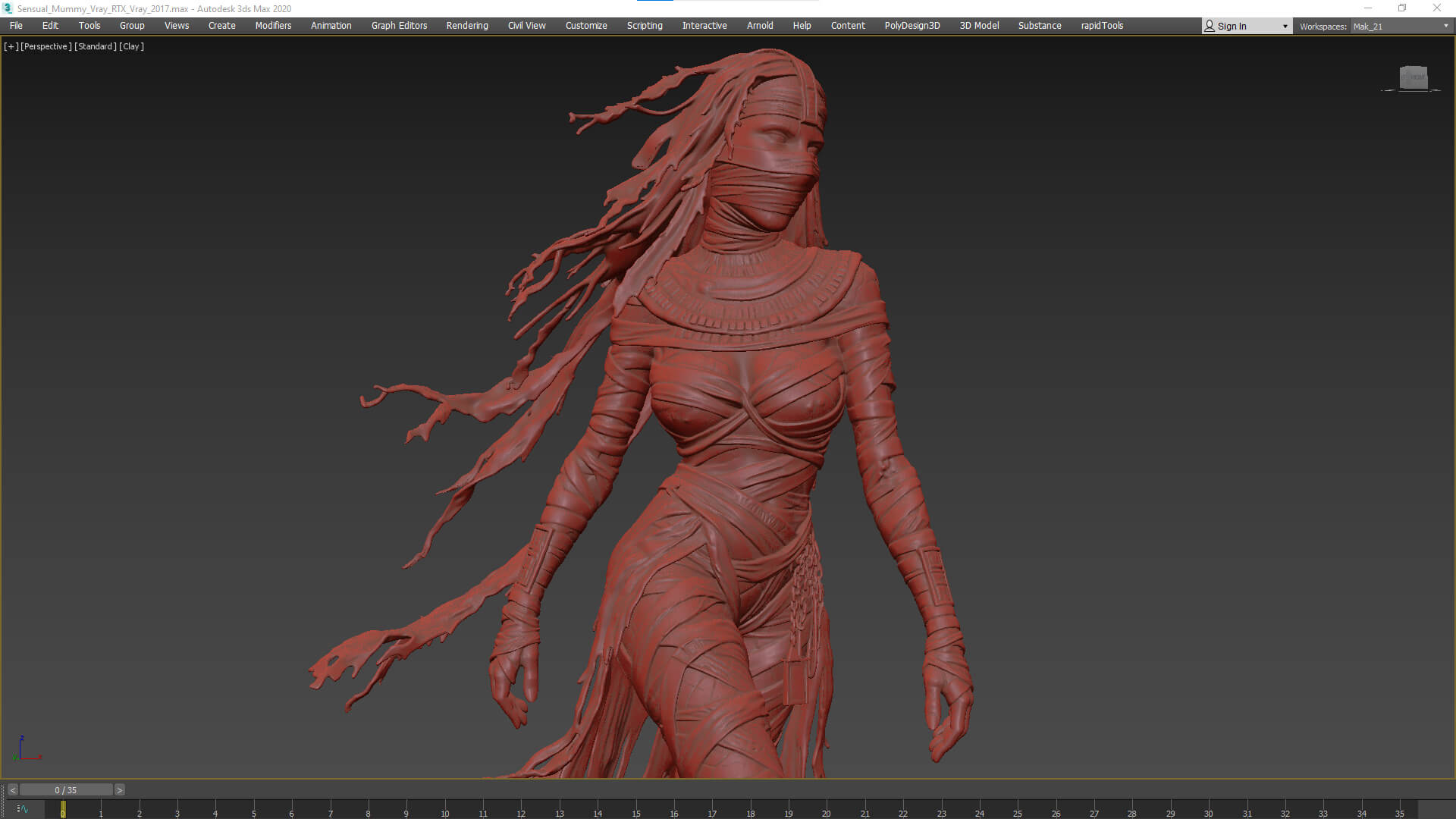 Sensual Mummy High-Detail 3D Model 3D Model